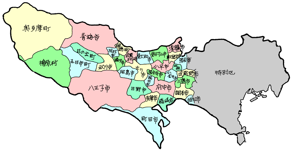 三多摩の地図
