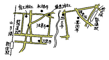 新宿山の手七福神マップ